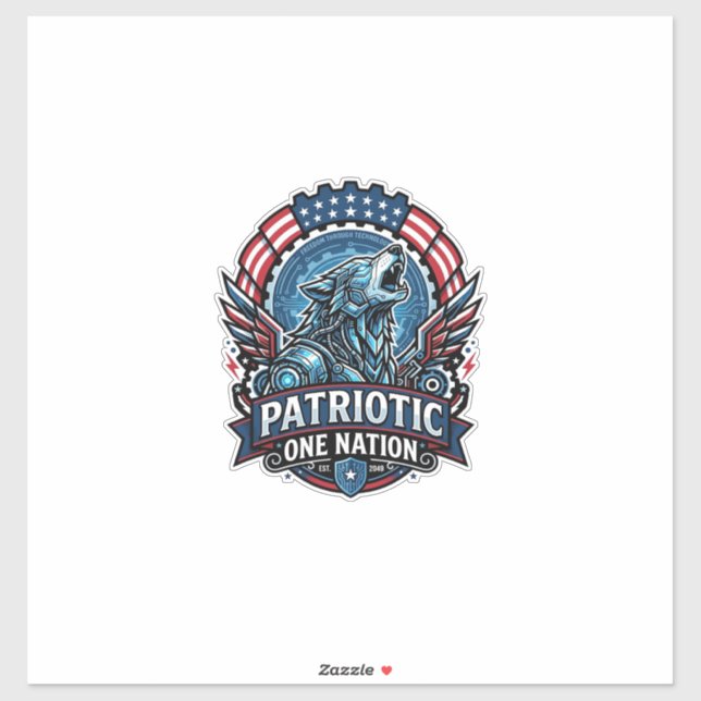 Patriotic Ai Freedom Wolf Cyberpunk Future Freedom (Sheet)
