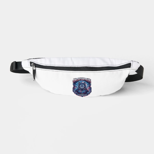 Patriotic Ai Freedom Wolf Cyberpunk Future Freedom Fanny Pack (Front)