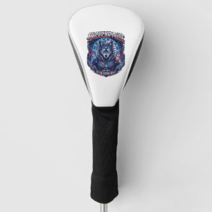 Patriotic Ai Freedom Wolf Cyberpunk Future Freedom Golf Head Cover