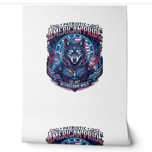 Patriotic Ai Freedom Wolf Cyberpunk Future Freedom Wallpaper