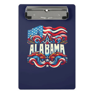 Patriotic Alabama Abstract Decorative Design Mini Clipboard