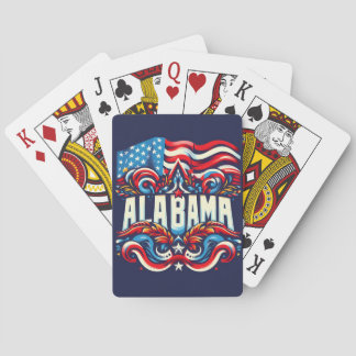 Patriotic Alabama Abstract Decorative Design Playing Cards