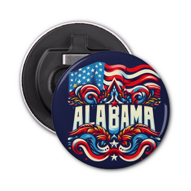 Patriotic Alabama Decorative Bottle Opener (Front)