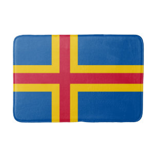 Patriotic Åland Islands Flag Bath Mat