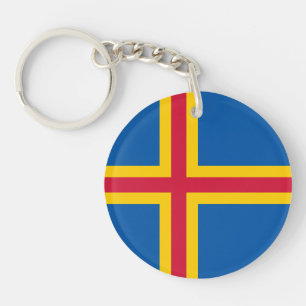 Patriotic Åland Islands Flag Keychain