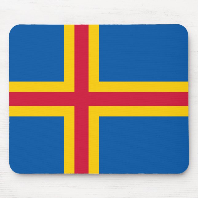 Patriotic Åland Islands Flag Mouse Pad (Front)