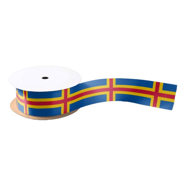 Patriotic Åland Islands Flag Satin Ribbon (Spool)