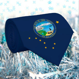 Patriotic Alaska Tie, fashion USA, Alaska Flag Tie