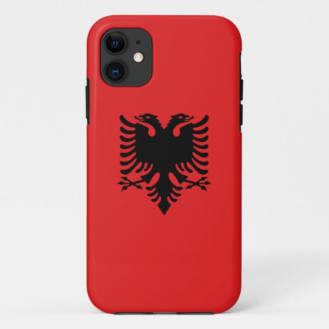 Patriotic Albanian Flag Case-Mate iPhone Case (Back)
