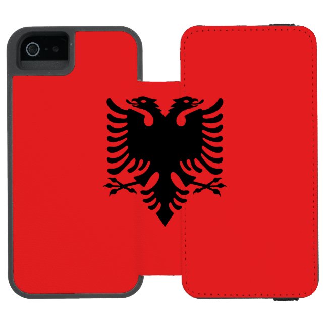 Patriotic Albanian Flag Incipio iPhone Wallet Case (Folio Open)