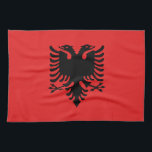 Patriotic Albanian Flag Kitchen Towel<br><div class="desc">The national flag of Albania.</div>