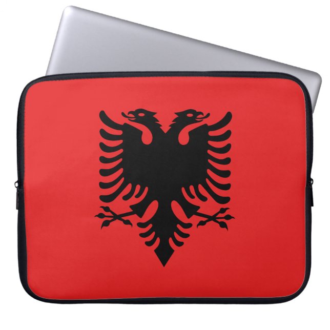 Patriotic Albanian Flag Laptop Sleeve (Front)
