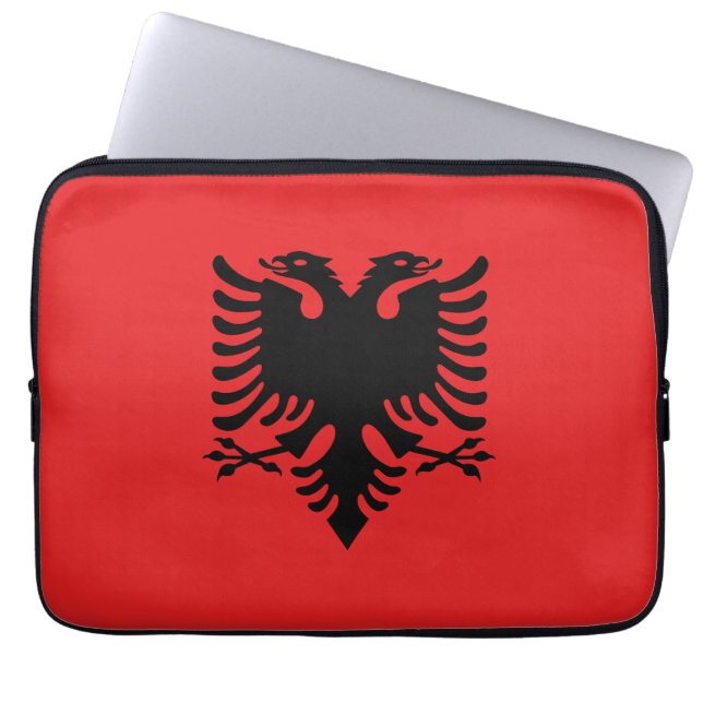 Patriotic Albanian Flag Laptop Sleeve (Front)