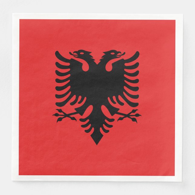 Patriotic Albanian Flag Napkin (Front)
