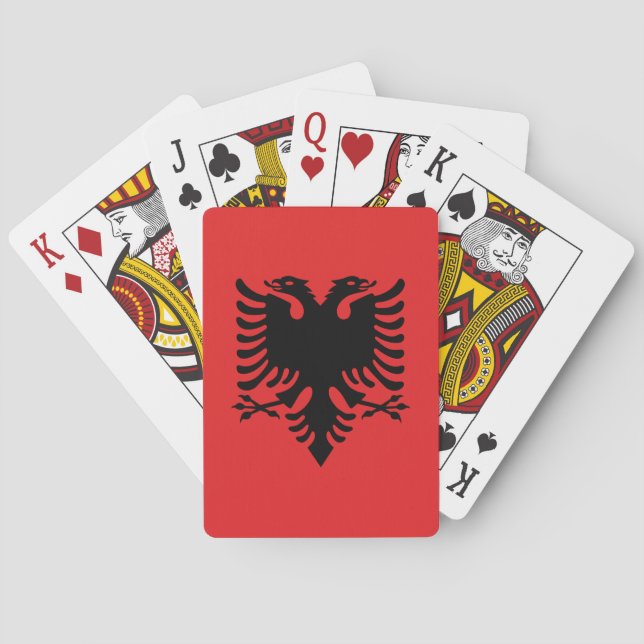 Patriotic Albanian Flag Playing Cards (Back)