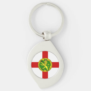Patriotic Alderney Flag Keychain