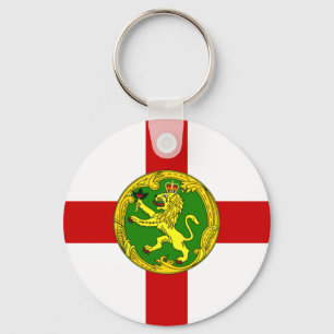 Patriotic Alderney Flag Keychain
