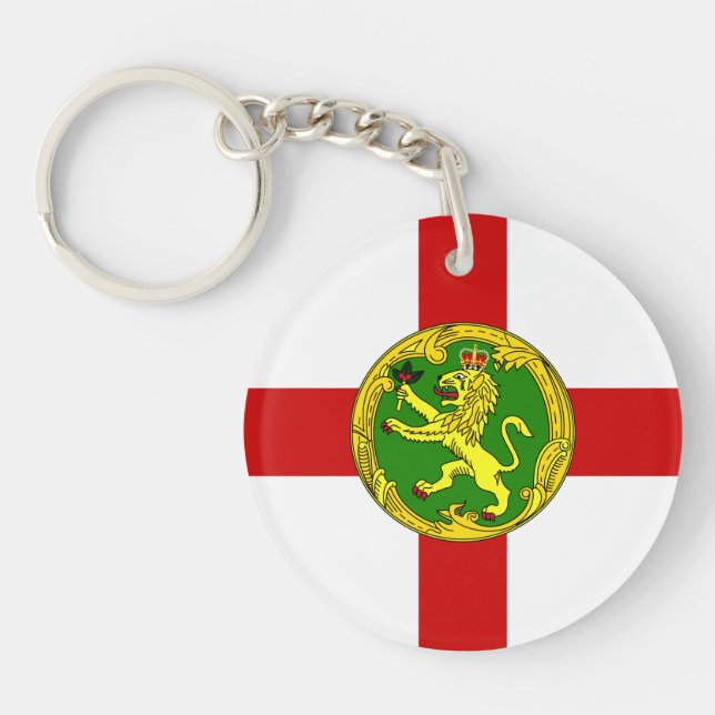 Patriotic Alderney Flag Keychain (Front)
