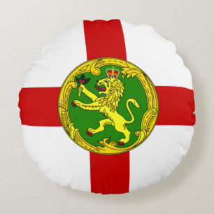 Patriotic Alderney Flag Round Pillow