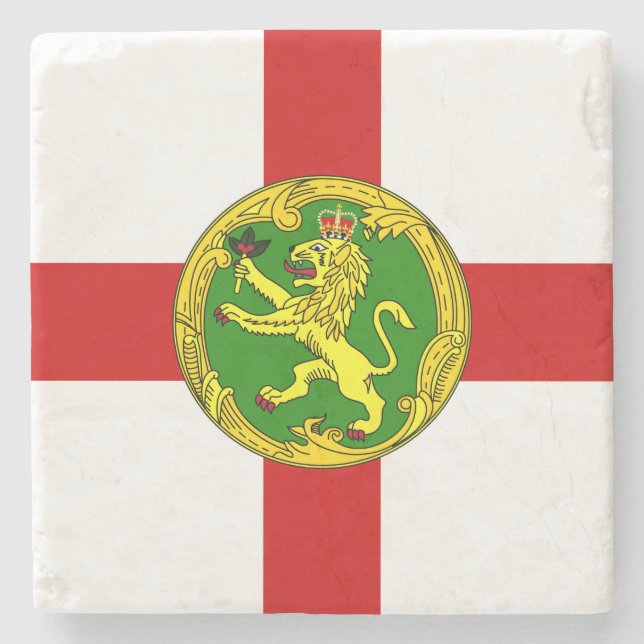 Patriotic Alderney Flag Stone Coaster (Front)