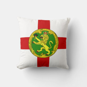 Patriotic Alderney Flag Throw Pillow