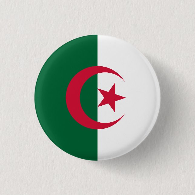 Patriotic Algerian Flag 1 Inch Round Button (Front)