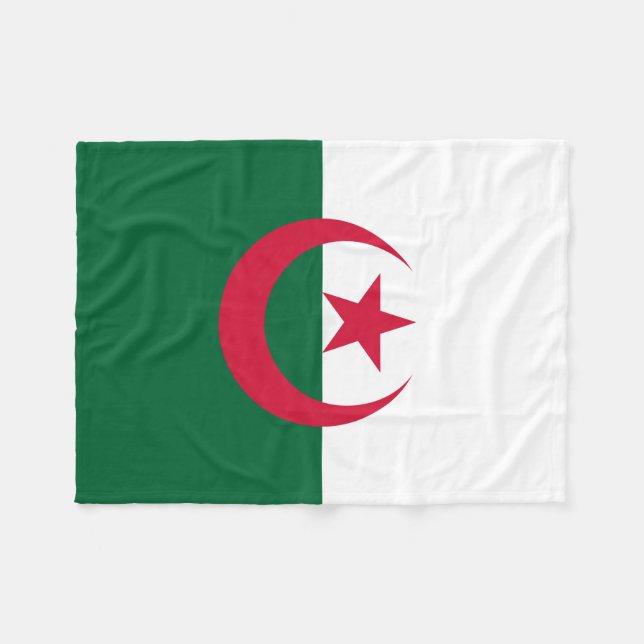 Patriotic Algerian Flag Fleece Blanket (Front (Horizontal))