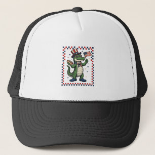 Patriotic Alligator Hot Dog Flag Vintage Shirt Des Trucker Hat