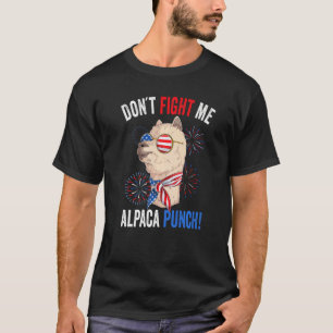 Patriotic Alpaca Usa American  4th Of July Men Wom T-Shirt