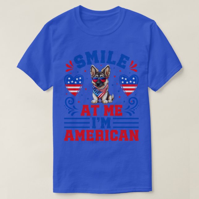 Patriotic Alsatian Dog T-Shirt (Design Front)