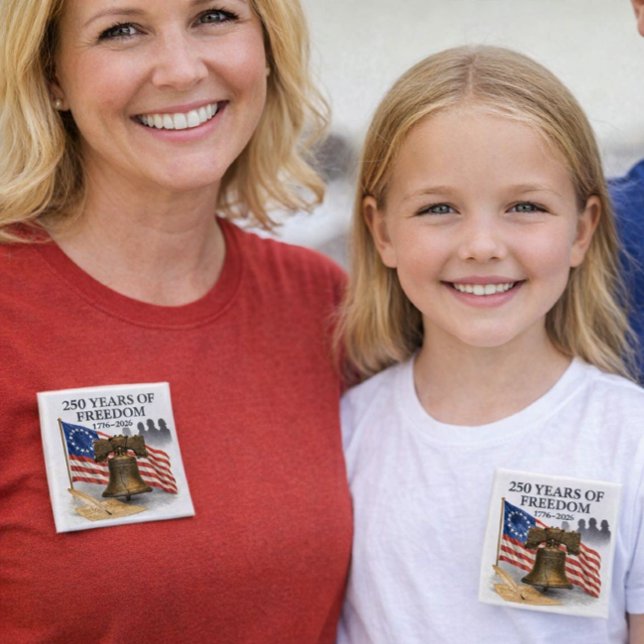 Patriotic America 250 Anniversary  2 Inch Square Button (Creator Uploaded)