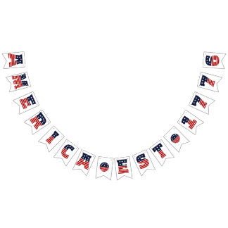 Patriotic America Est 1776 USA Flag bunting banner