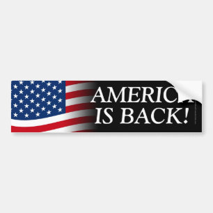 Patriotic America is Back American Flag Trump Bumper Sticker