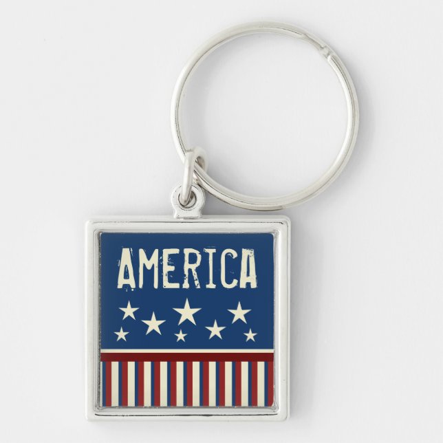 Patriotic America Keychain (Front)