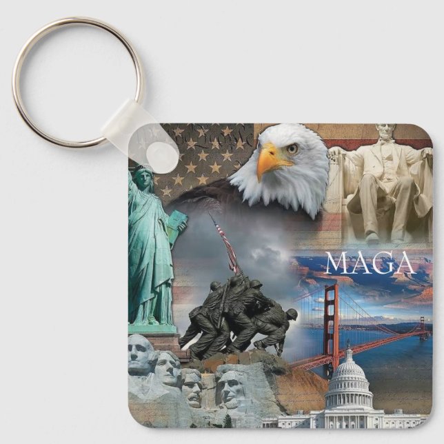 Patriotic America MAGA Liberty Keychain (Front)