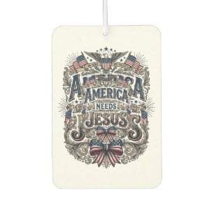 Patriotic America Needs Jesus Vintage T-Shirt Air Freshener