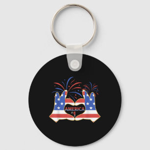 Patriotic America Number One Memorial Day July Keychain