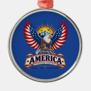 Patriotic America Stronger Together Ornament