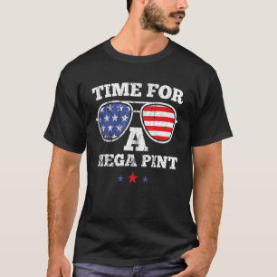 Patriotic America Usa Flag   Time For A Mega Pint T-Shirt