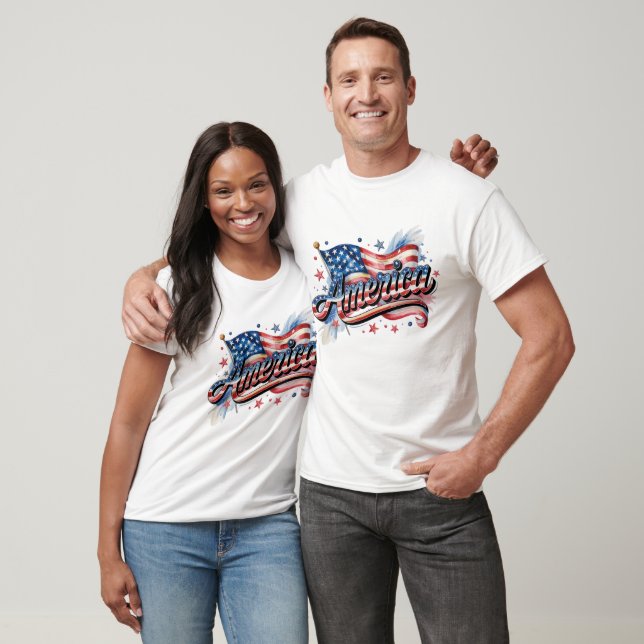 Patriotic american 4th of July Coquette USA T-Shirt (Unisex)