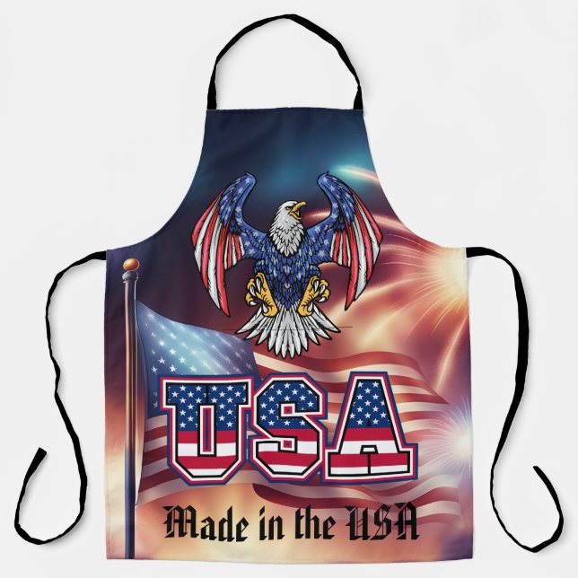 Patriotic American Bald Eagle Apron (Front)