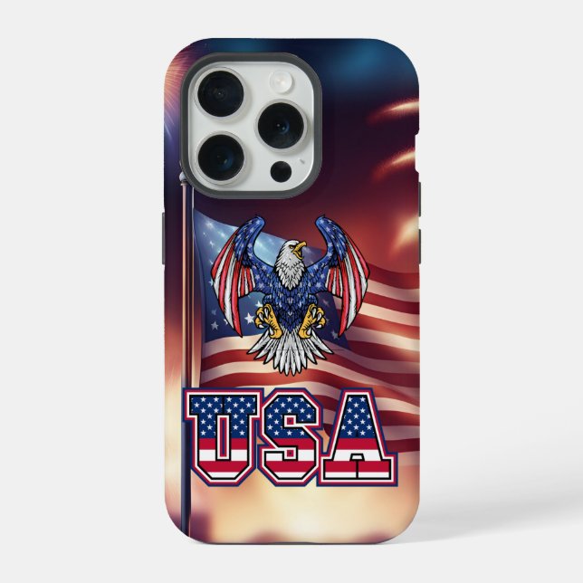 Patriotic American Bald Eagle iPhone Case (Back)