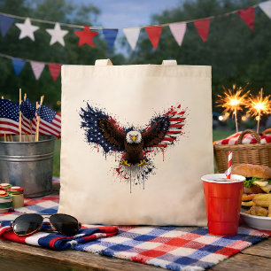 Patriotic American Bald Eagle Tote Bag
