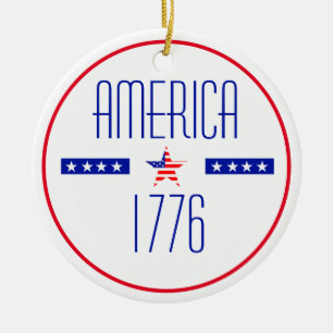 Patriotic American    Ceramic Ornament