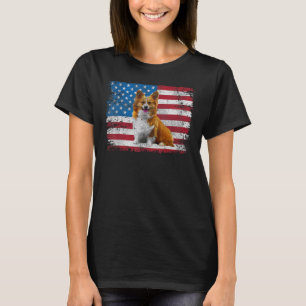 Patriotic American Corgi Dog USA Flag T-Shirt