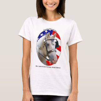 Patriotic American Cream Draught   Horse T-Shirt