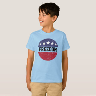Patriotic American Distressed Freedom Red Wht Blue T-Shirt