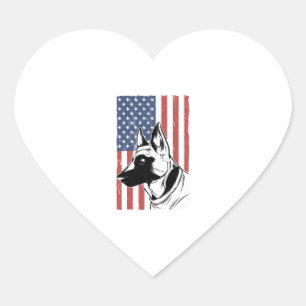 Patriotic American Dog Owner German Shepherd Dogs Heart Sticker