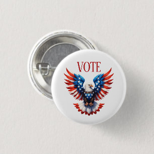 Patriotic American Eagle 1 Inch Round Button