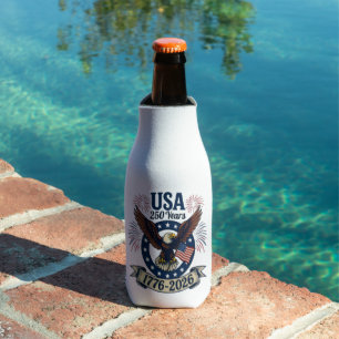 Patriotic American Eagle 250 Years 1776-2026 Bottle Cooler
